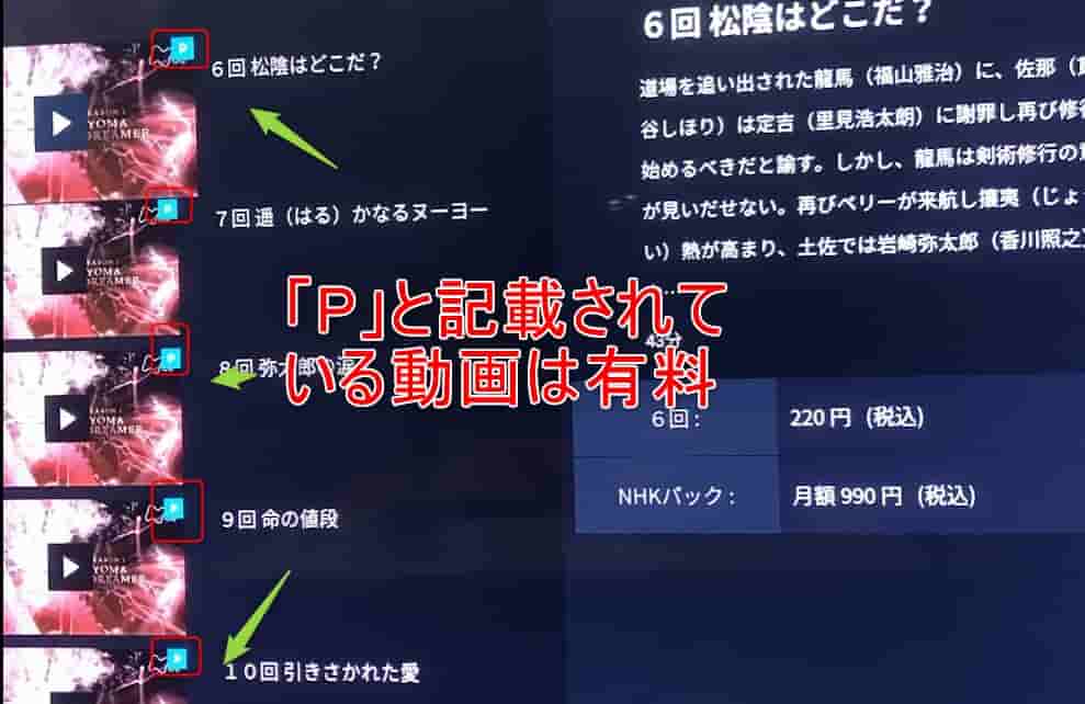 Pは有料